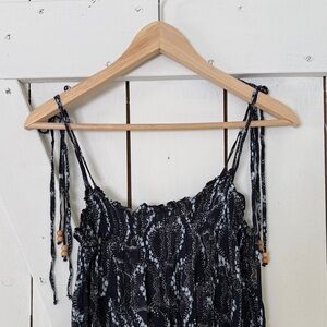 Warm Navy and White Maxi Dress